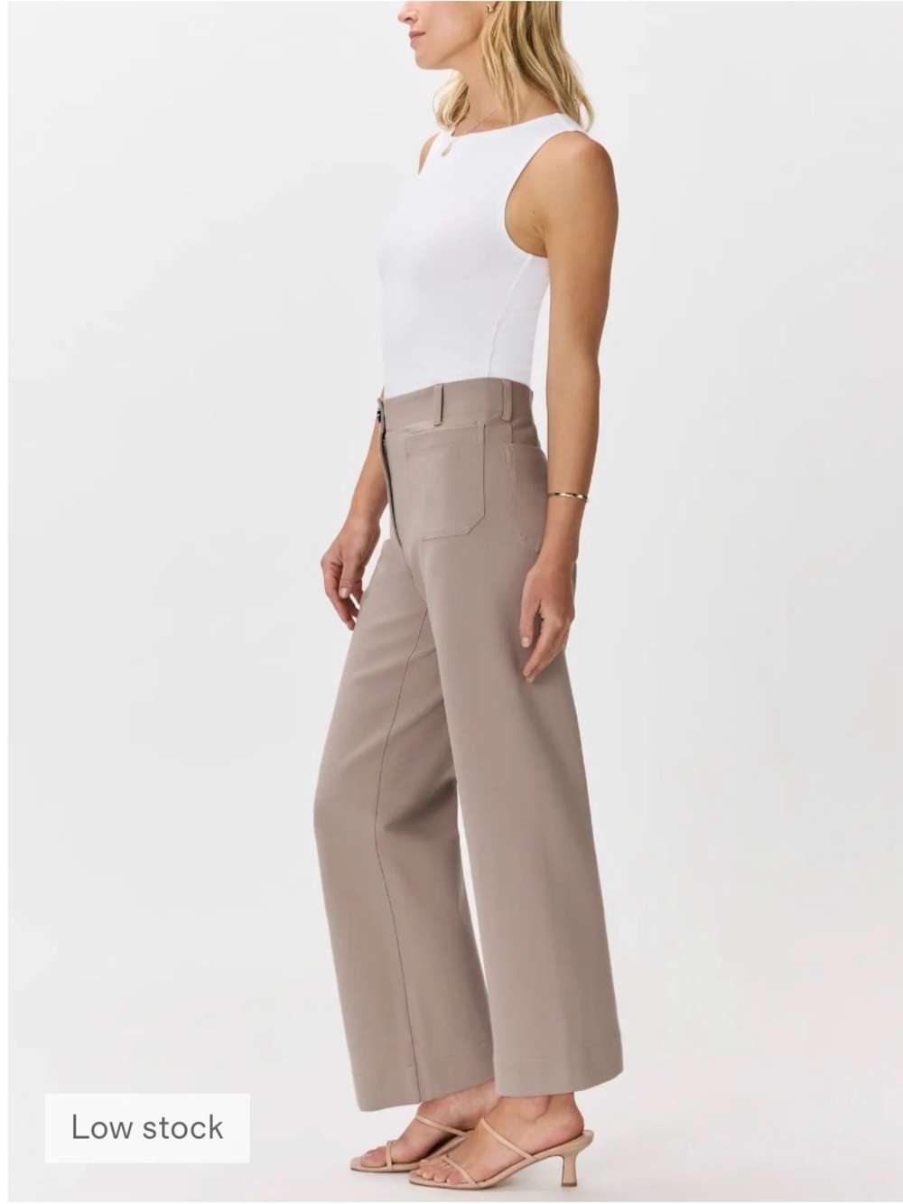 NWT-Quince Ultra-Stretch Ponte Cropped Wide Leg Pants- Morel Grey - Picture 3 of 7